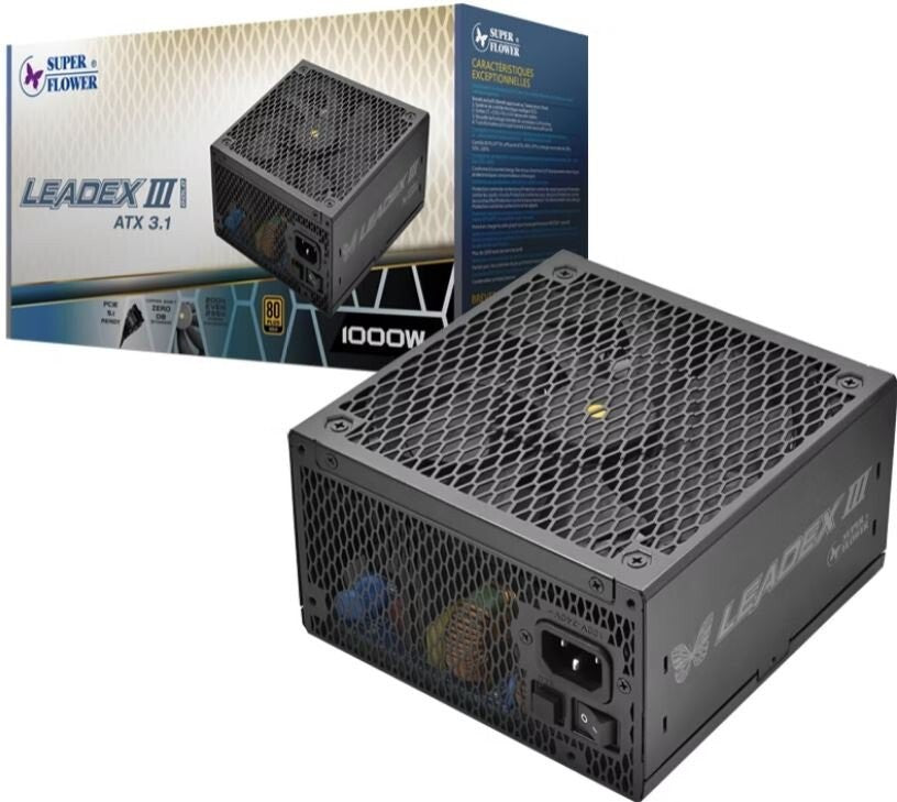 Super Flower SF-1000F14GE Leadex III ATX 3.1 1000W, Cybenetics Platinum 80+ Gold