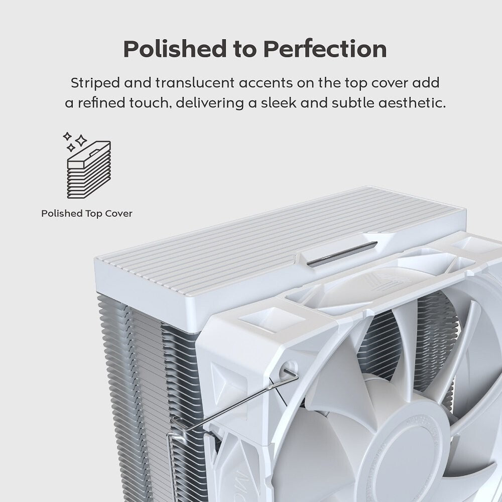 MONTECH NX400W NX400 CPU Air Cooler, Single Tower, 4 Advanced Heat Pipes, 52-fin