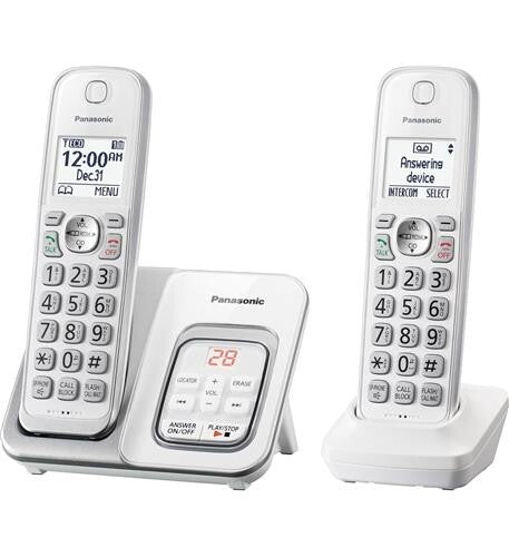 Panasonic KX-TGD832W 2 Handset DECT 6.0 Exp Cordless Phone