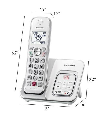 Panasonic KX-TGD832W 2 Handset DECT 6.0 Exp Cordless Phone