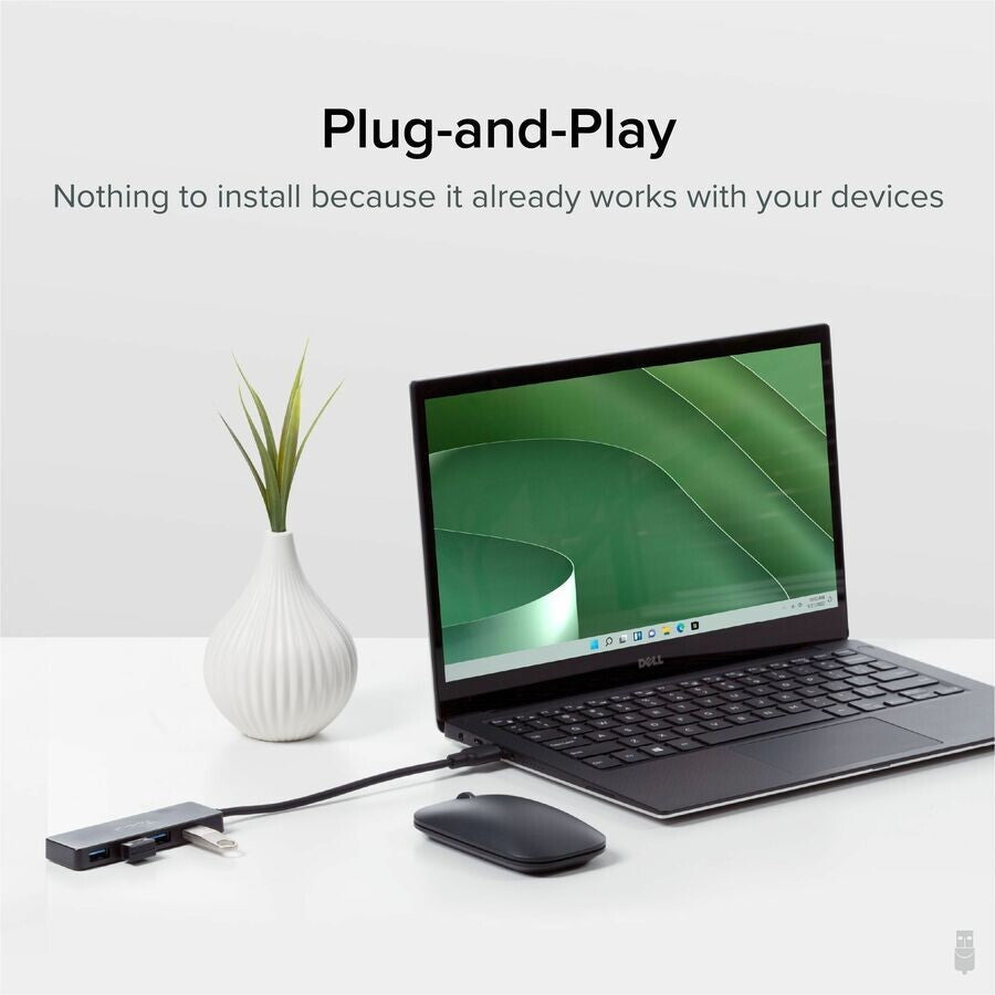 Plugable USB3-HUB4A 4 Port USB 3.0 Hub USB Laptop Splitter 640Mbps Data Transfer