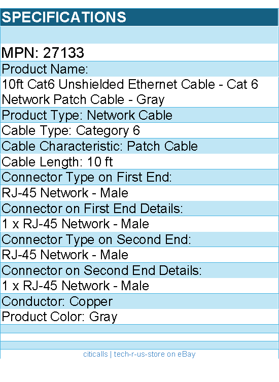 C2G 27133 10ft Cat6 Snagless Unshielded UTP Ethernet Network Patch Cable