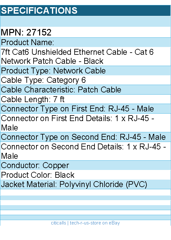 C2G 27152 7ft Cat5e Snagless Unshielded UTP Ethernet Network Patch Cable