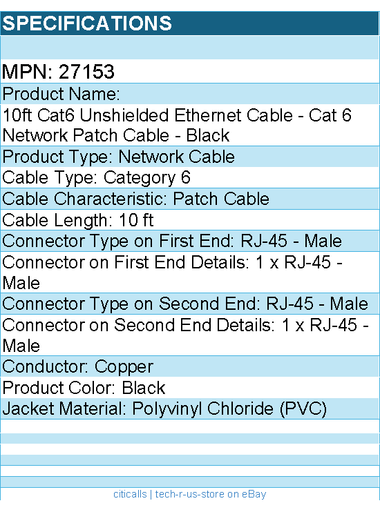 C2G 27153 10ft Cat6 Snagless Unshielded UTP Ethernet Network Patch Cable