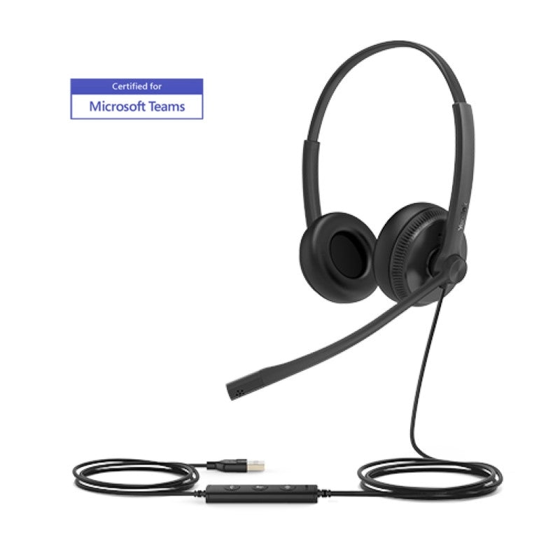 Yealink 1308043 UH34 Dual MS Teams USB Wired Business Headset Black