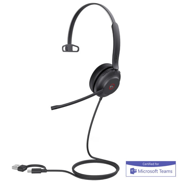 Yealink 1308142 UH37 Mono MS Teams USB-C/A Wired Headset Black