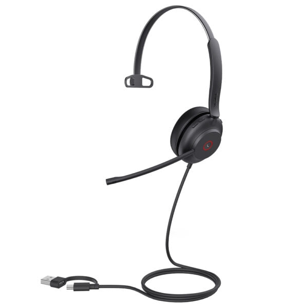 Yealink 1308143 UH37 Mono UC USB-C/A Wired Headset Black
