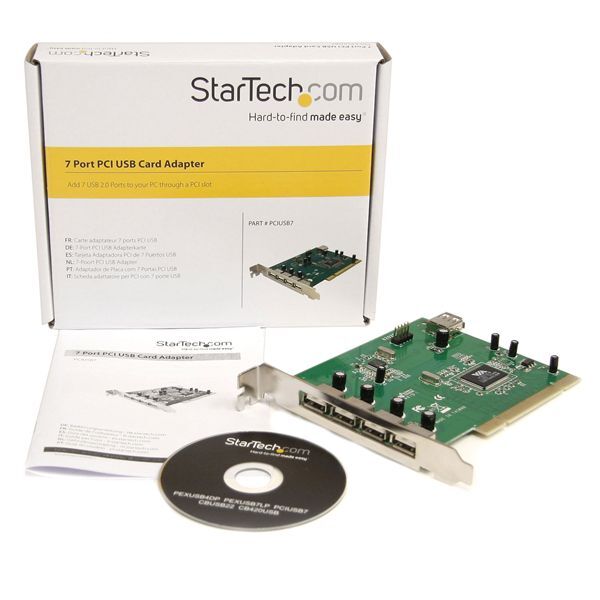STARTECH PCIUSB7 7 PORT PCI USB CARD ADAPTER RETAIL