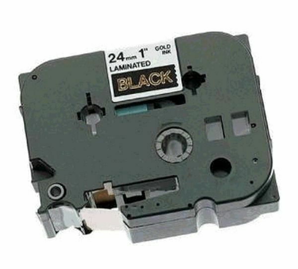 Brother TZE354 TZ Gold on Black Tape for TZ Series 1" x 26.20' Thermal Transfer