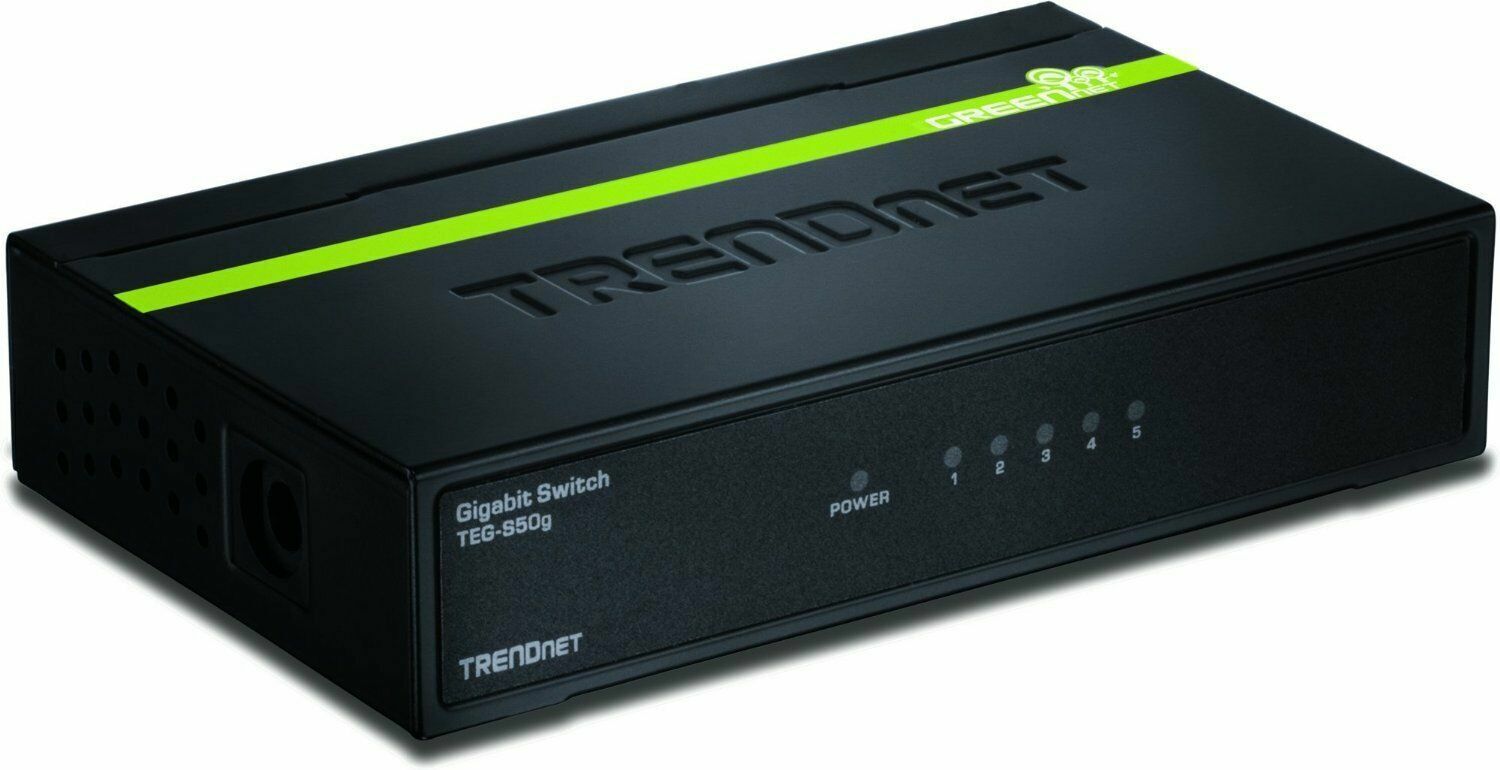 TRENDnet TEG-S50G 5-Port Gigabit GREENnet Unmanaged Metal Housing Switch