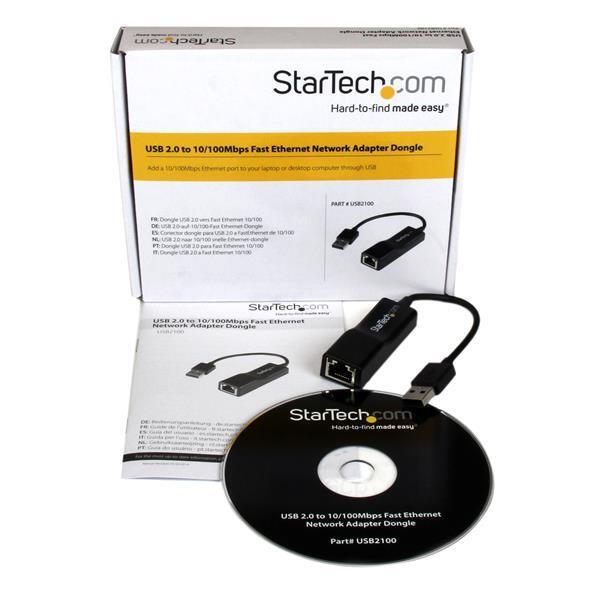 Startech USB2100 USB 2.0 to 10/100 Mbps Fast Ethernet Network Adapter Dongle