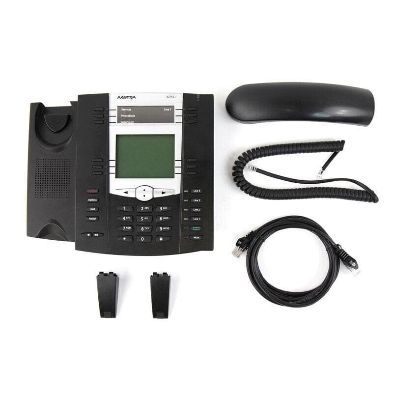 Aastra 6755i 4-line VoIP Phone with 144x75 pixels graphical LCD display