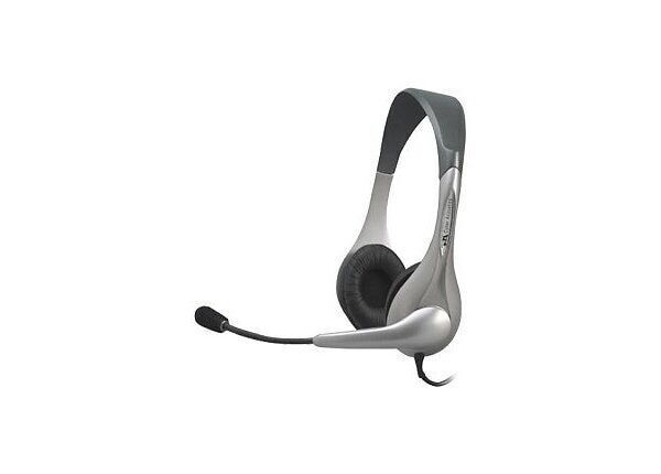 Cyber Acoustics AC-201 Speech Recognition Stereo Headset and Boom Mic - Wired