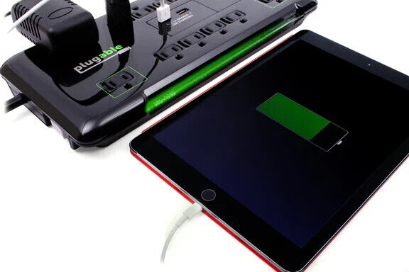 Plugable PS12-USB2B Surge Protector Power Strip with USB and 12 AC Outlets