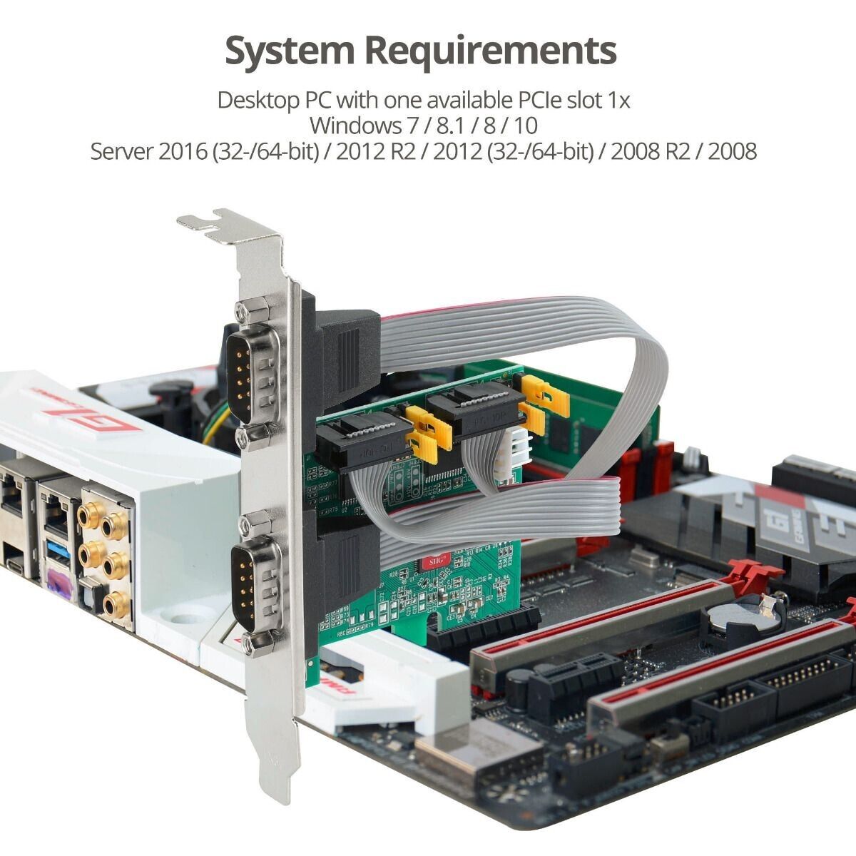 SIIG JJ-E20711-S1 2 Port DP Cyber RS-232 2S PCIe Card - 250Kbps