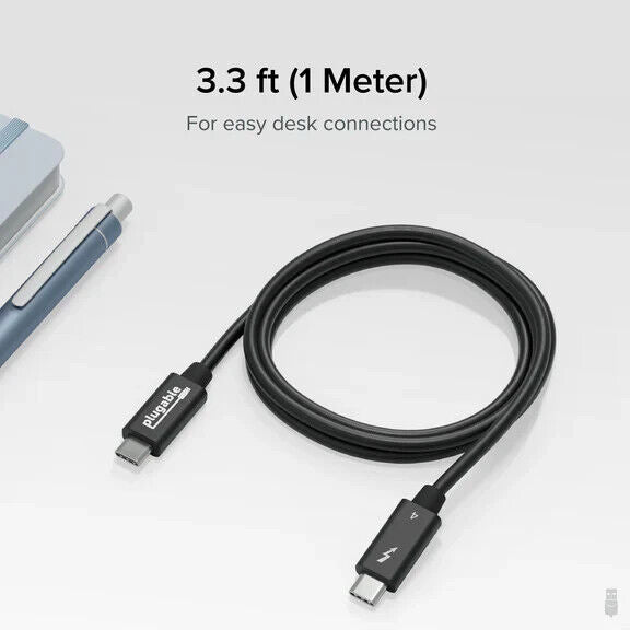Plugable TBT4-240W-1M Thunderbolt 4 Cable with 240W Charging, Thunderbolt