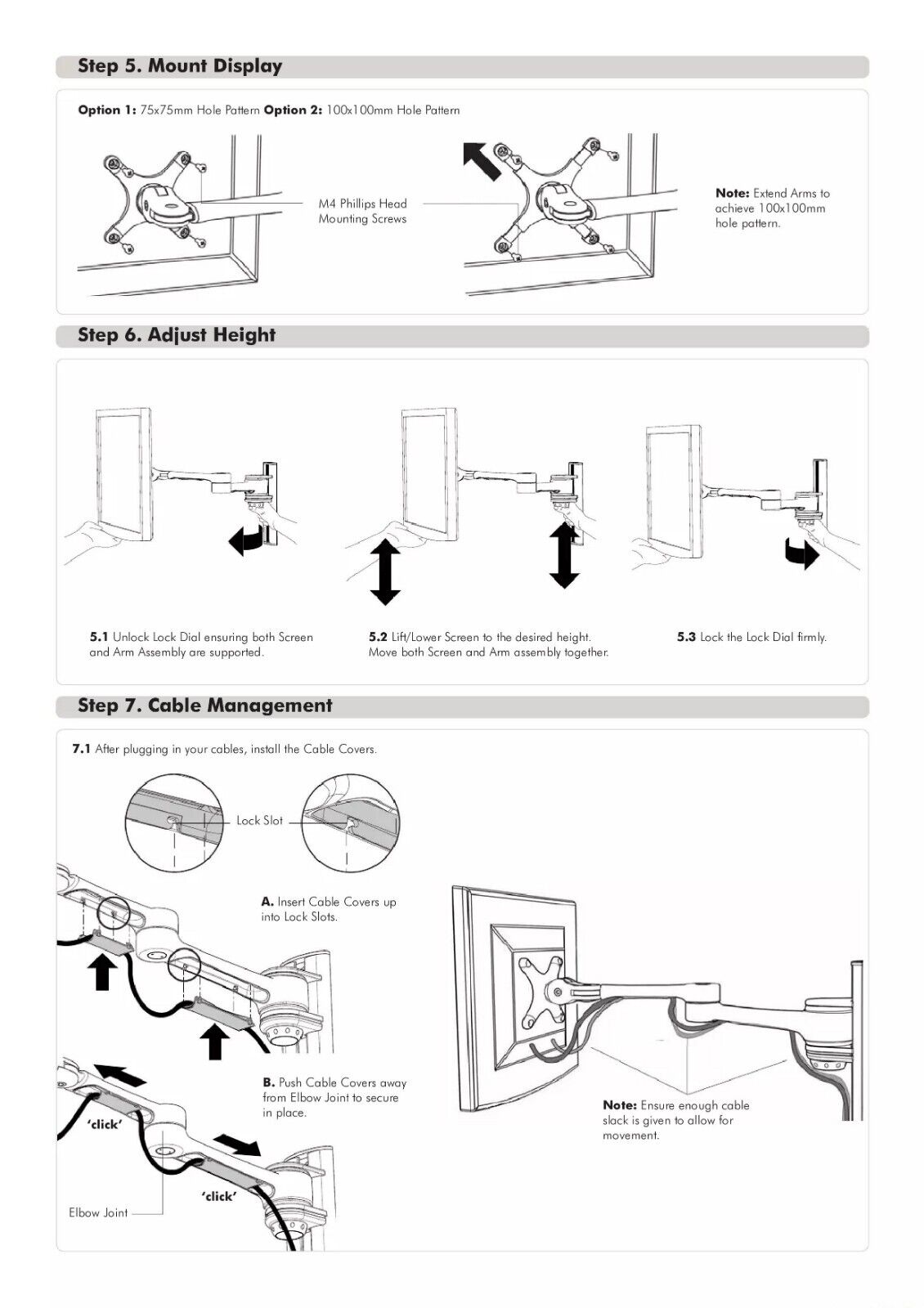 ATDEC VF-AT-W Wall Mount for up to 27" 17 LBS Monitor Full Adjustable Aluminum