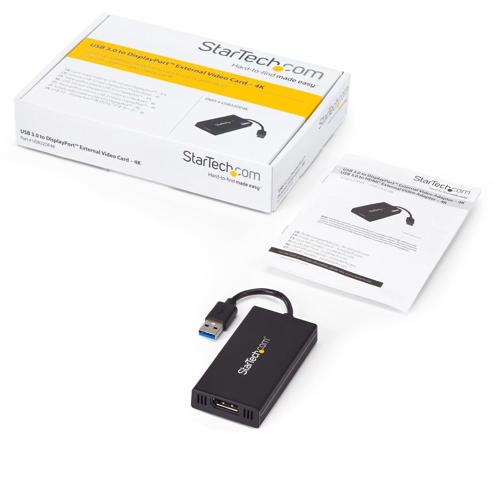 StarTech USB32DP4K USB 3.0 to 4K DisplayPort External Multi Monitor Video