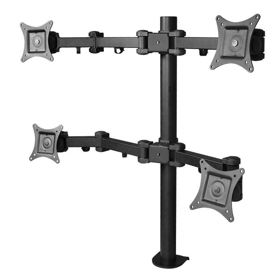 SIIG CE-MT0S12-S1 Articulating Quad Monitor Desk Mount - 13" to 27