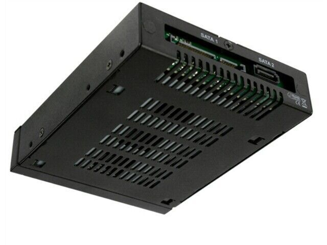 ICY DOCK MB992SK-B ToughArmor 2x2.5 SATA HDD SSD Full Metal Mobile Rack in