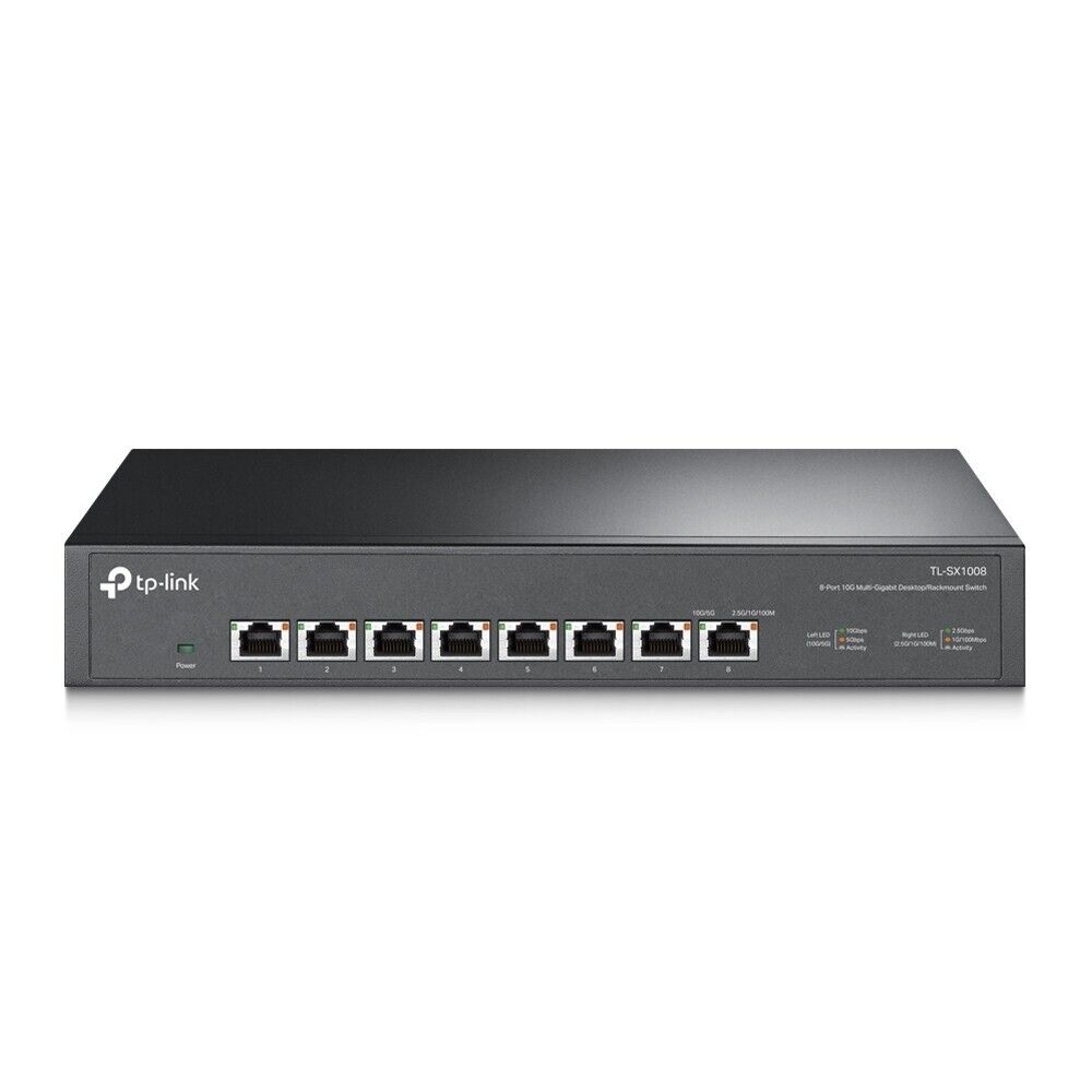 TP-Link TL-SX1008 8Port 10G Desktop Rackmount Network Switch w FAN 160Gbps