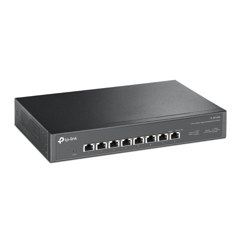 TP-Link TL-SX1008 8Port 10G Desktop Rackmount Network Switch w FAN 160Gbps