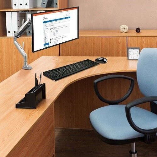 SIIG CE-MT2D12-S1 High Premium Aluminum Gas Spring Desk Mount Single Sliver