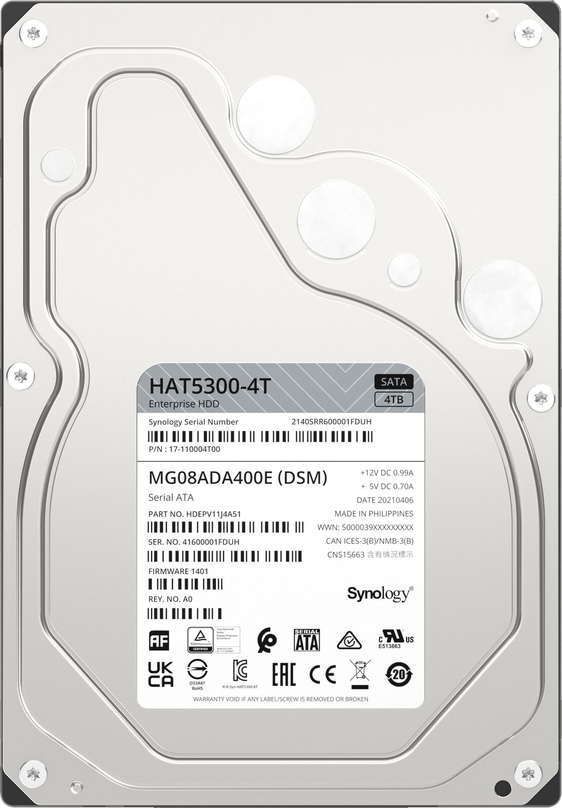 Synology HAT5300-4T 4TB HAT5300 Enterprise 3.5 SATA HDD Bare