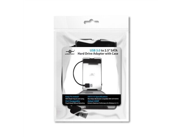 Vantec CB-STU3-2PB Accessory USB3.0 to 2.5 SATA Hard Drive Adapter with Case