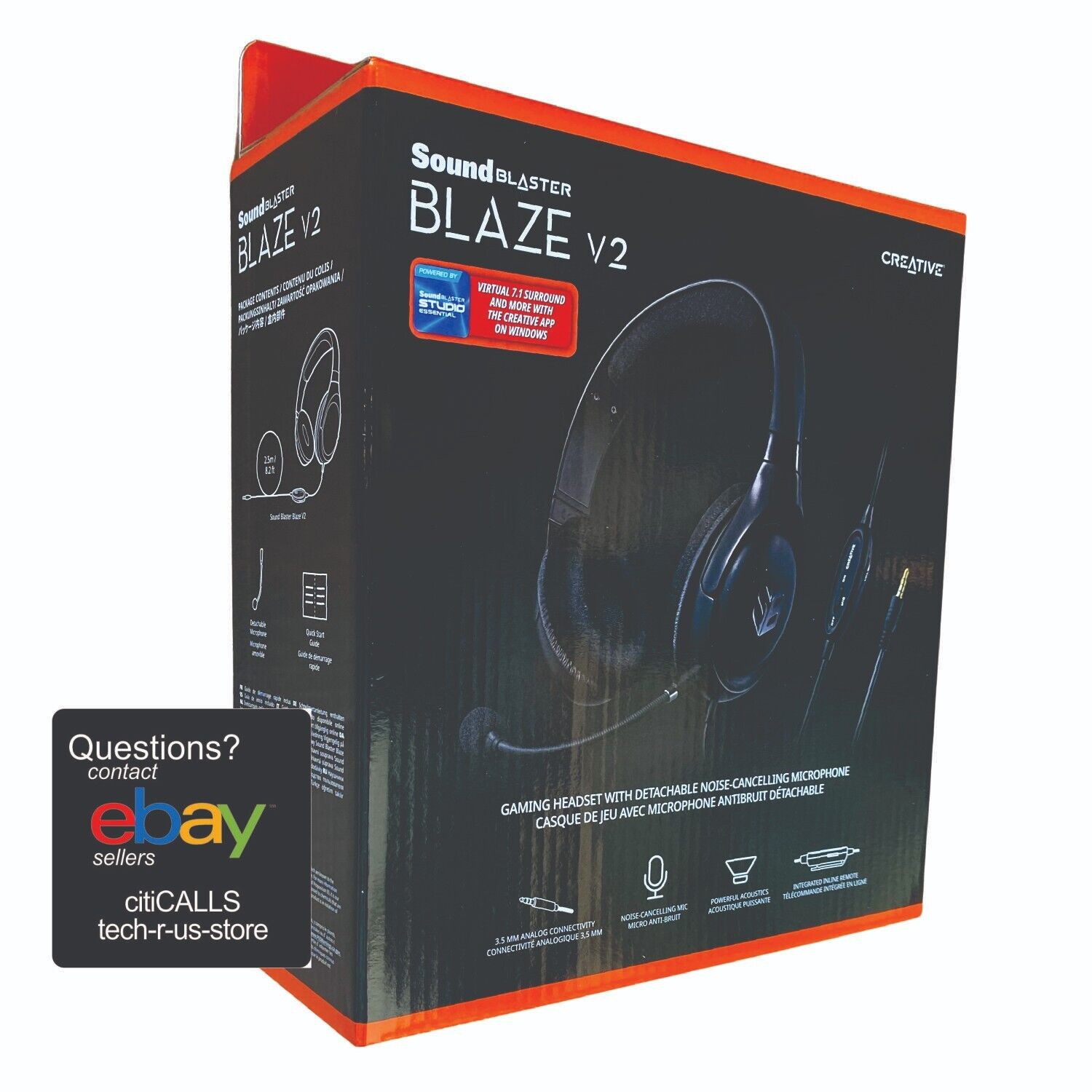 Creative Labs 70GH032000001 Sound Blaster Blaze V2 Over-ear Headset Retail
