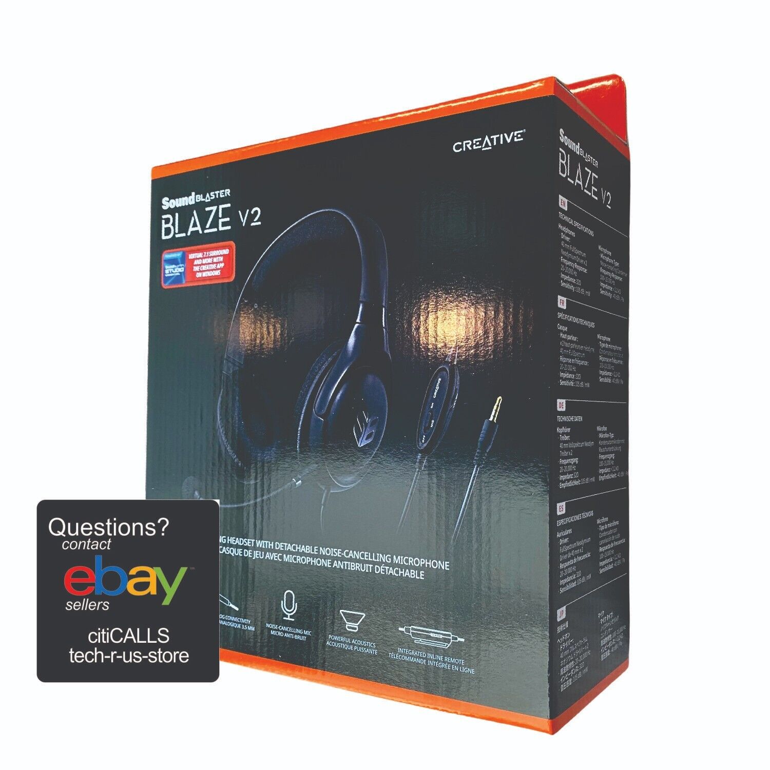 Creative Labs 70GH032000001 Sound Blaster Blaze V2 Over-ear Headset Retail