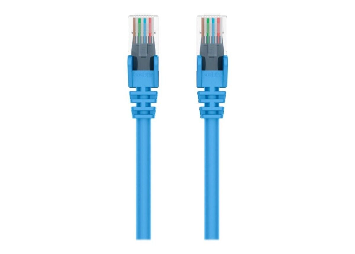 Belkin A3L980-01-BLU-S 12IN CAT6 Snagless BLUE UTP RJ45 Ethernet Patch Cable