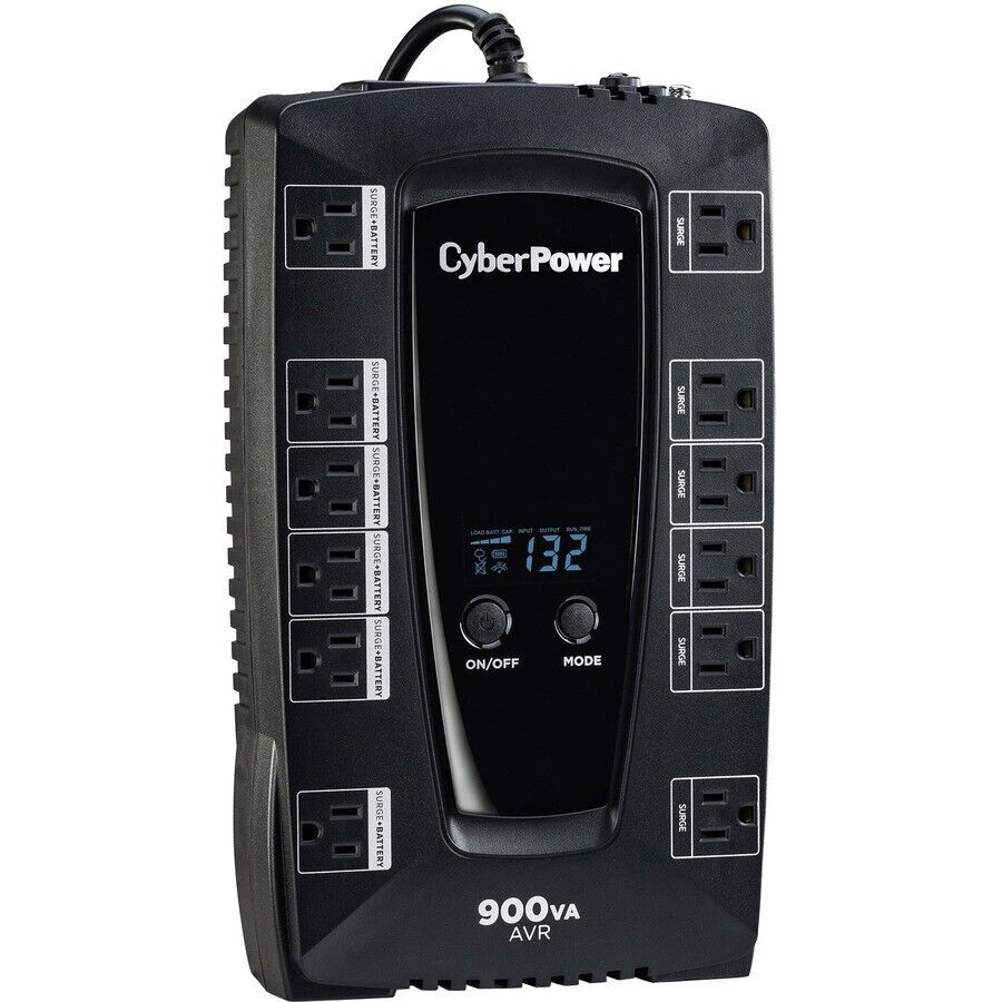 CyberPower AVRG900LCD Outlets Intelligent LCD UPS System 900VA 480W 120VAC