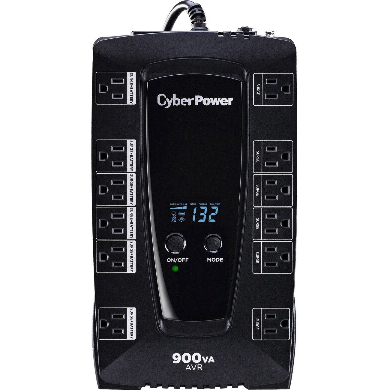 CyberPower AVRG900LCD Outlets Intelligent LCD UPS System 900VA 480W 120VAC