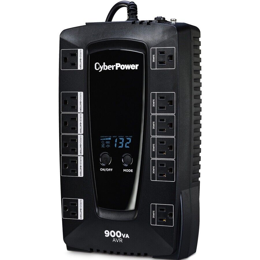 CyberPower AVRG900LCD Outlets Intelligent LCD UPS System 900VA 480W 120VAC