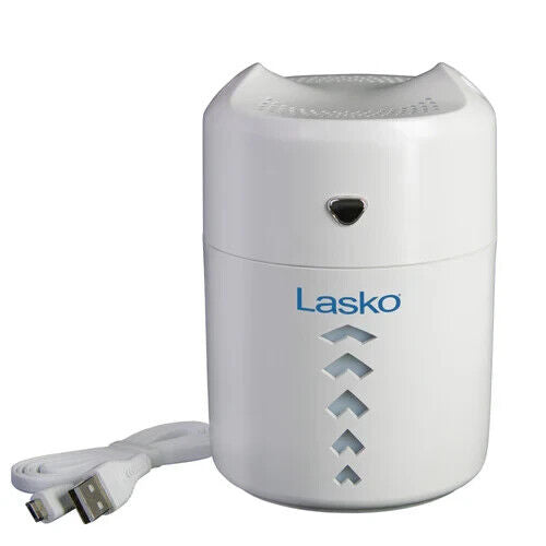 Lasko UH150 5" Personal Travel Cool Mist Humidifier w Night Light WHITE