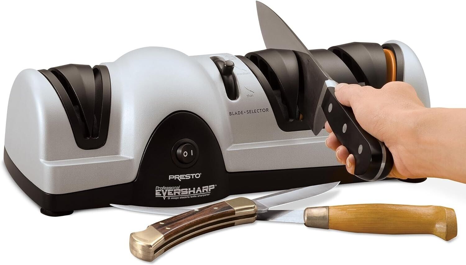 Presto 08810 Professional EverSharp 3-Stage Electric Knife Sharpener System