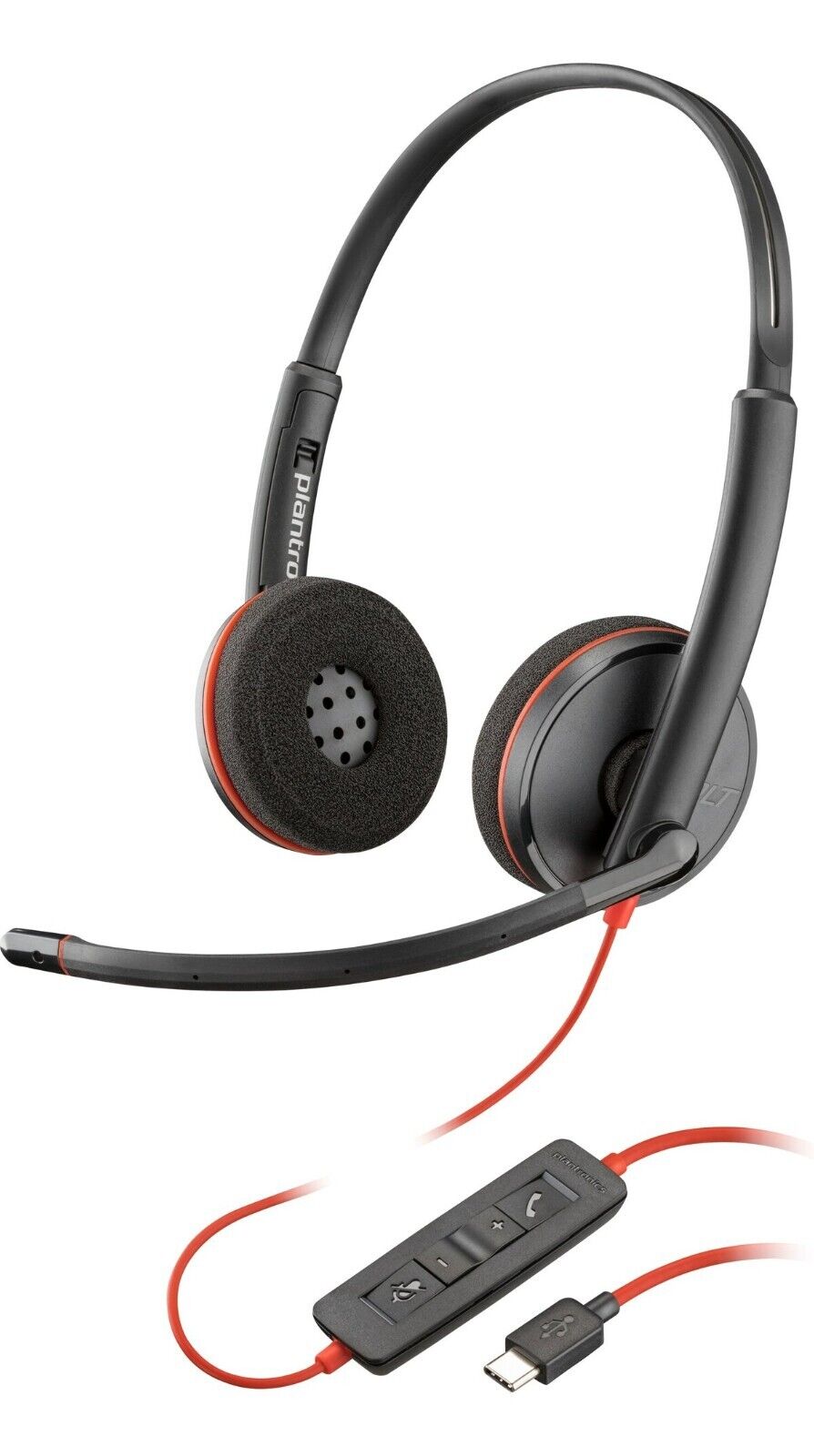 Poly 8M3U6AA#ABA Blackwire C3220 Stereo Headset USB-C Omni Mic TAA