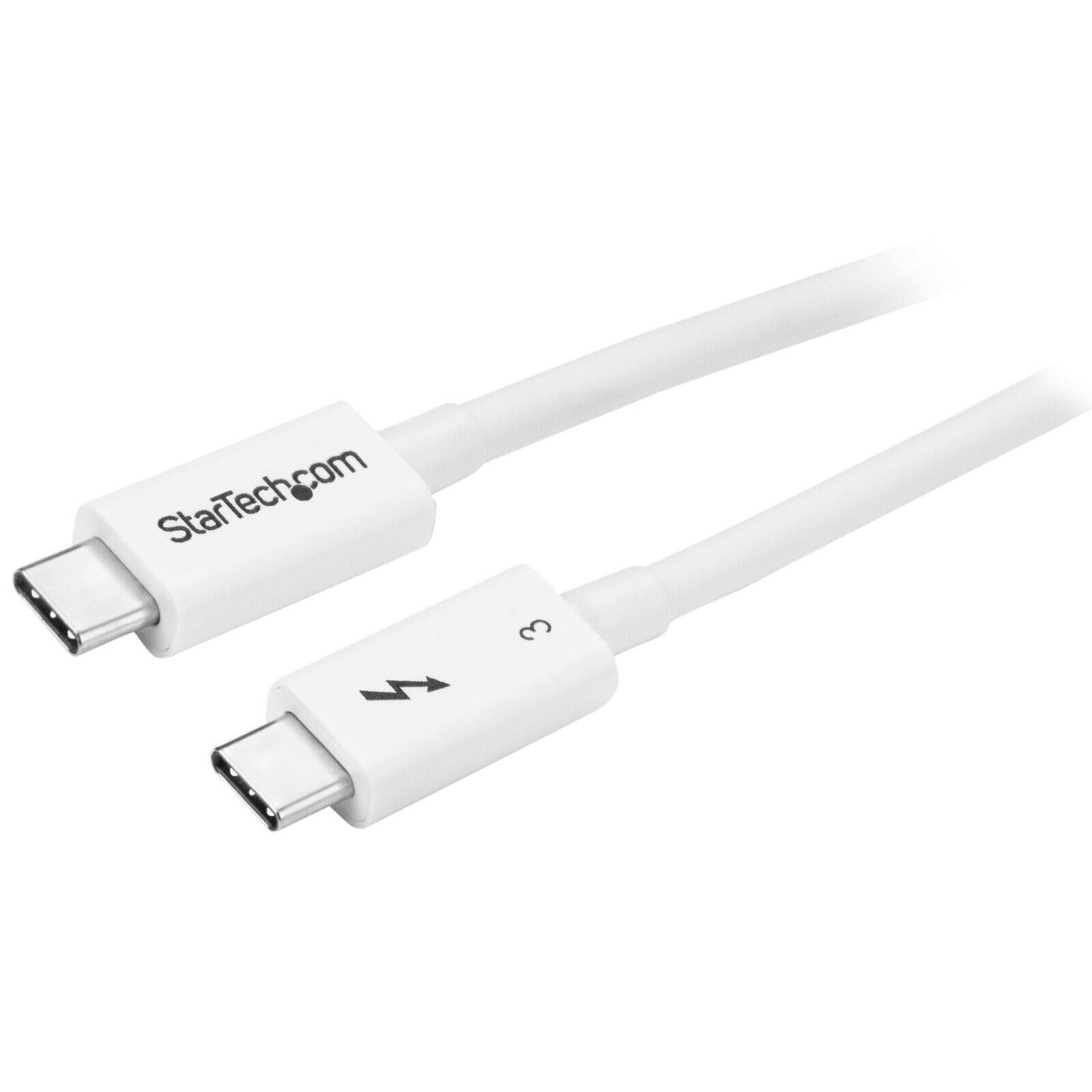 StarTech TBLT34MM50CW 1.6Ft Thunderbolt 3 Cable 4K 5K 100W PD USB-C DP Cable WHT