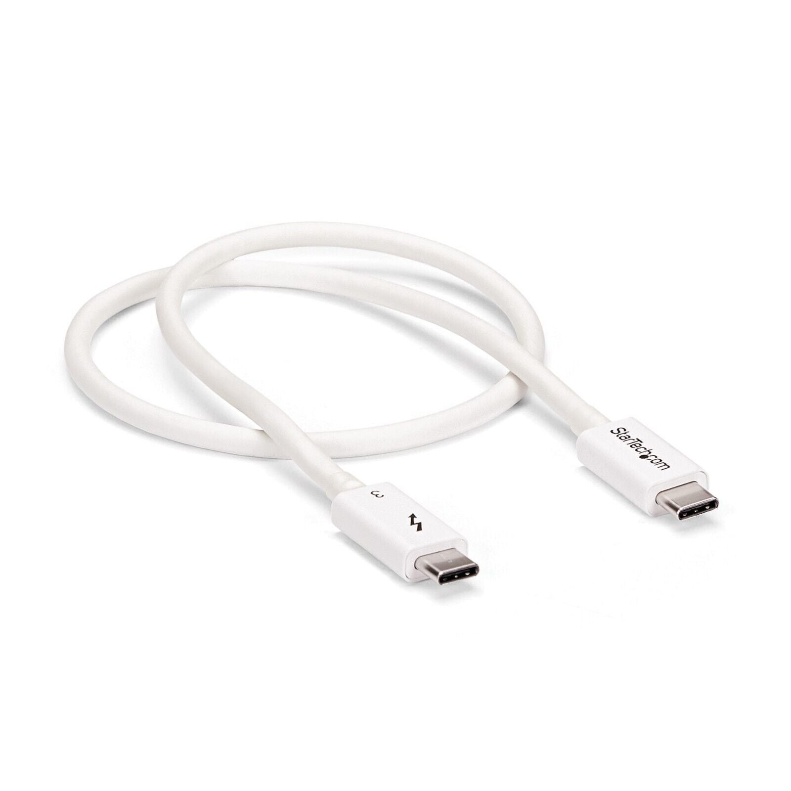 StarTech TBLT34MM50CW 1.6Ft Thunderbolt 3 Cable 4K 5K 100W PD USB-C DP Cable WHT