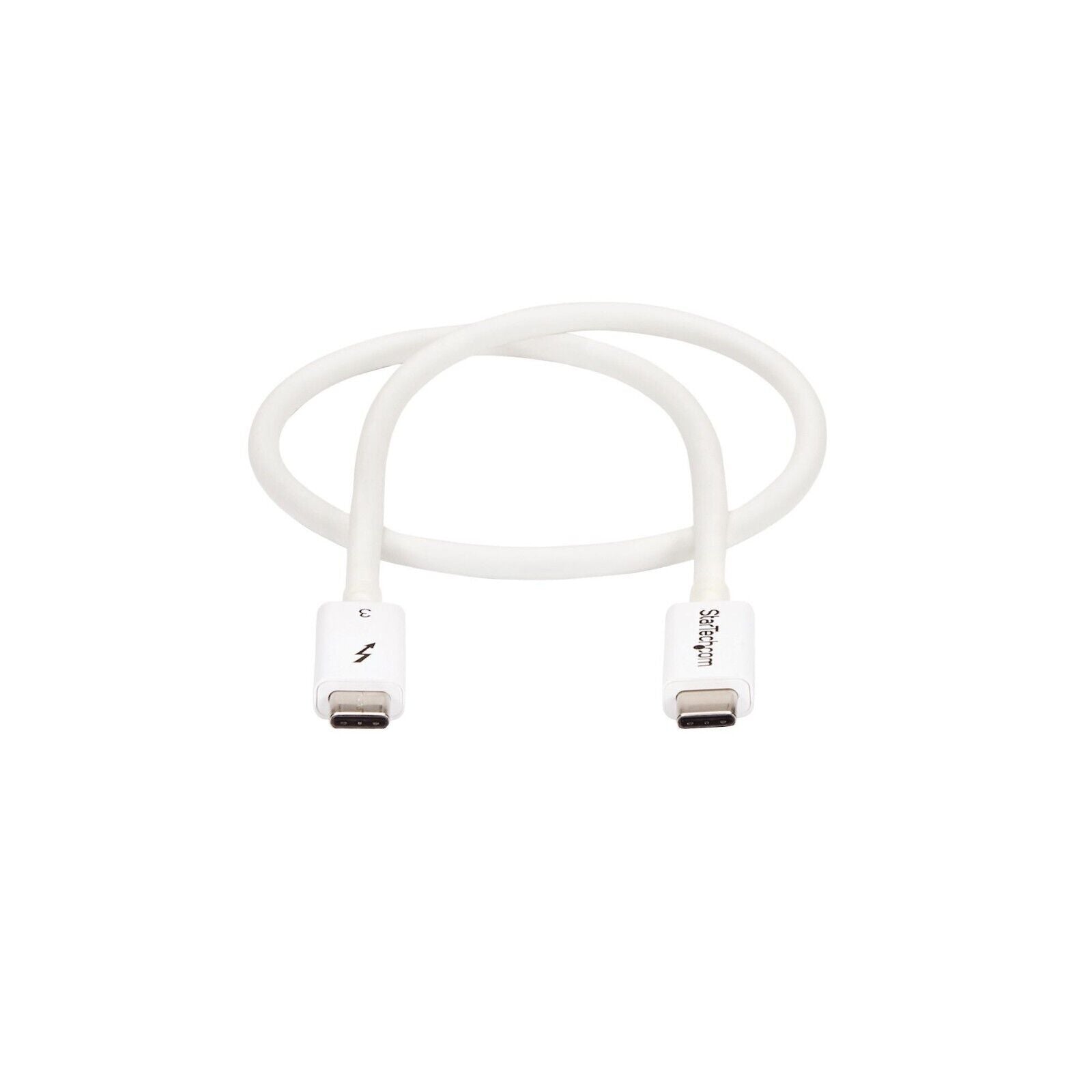 StarTech TBLT34MM50CW 1.6Ft Thunderbolt 3 Cable 4K 5K 100W PD USB-C DP Cable WHT