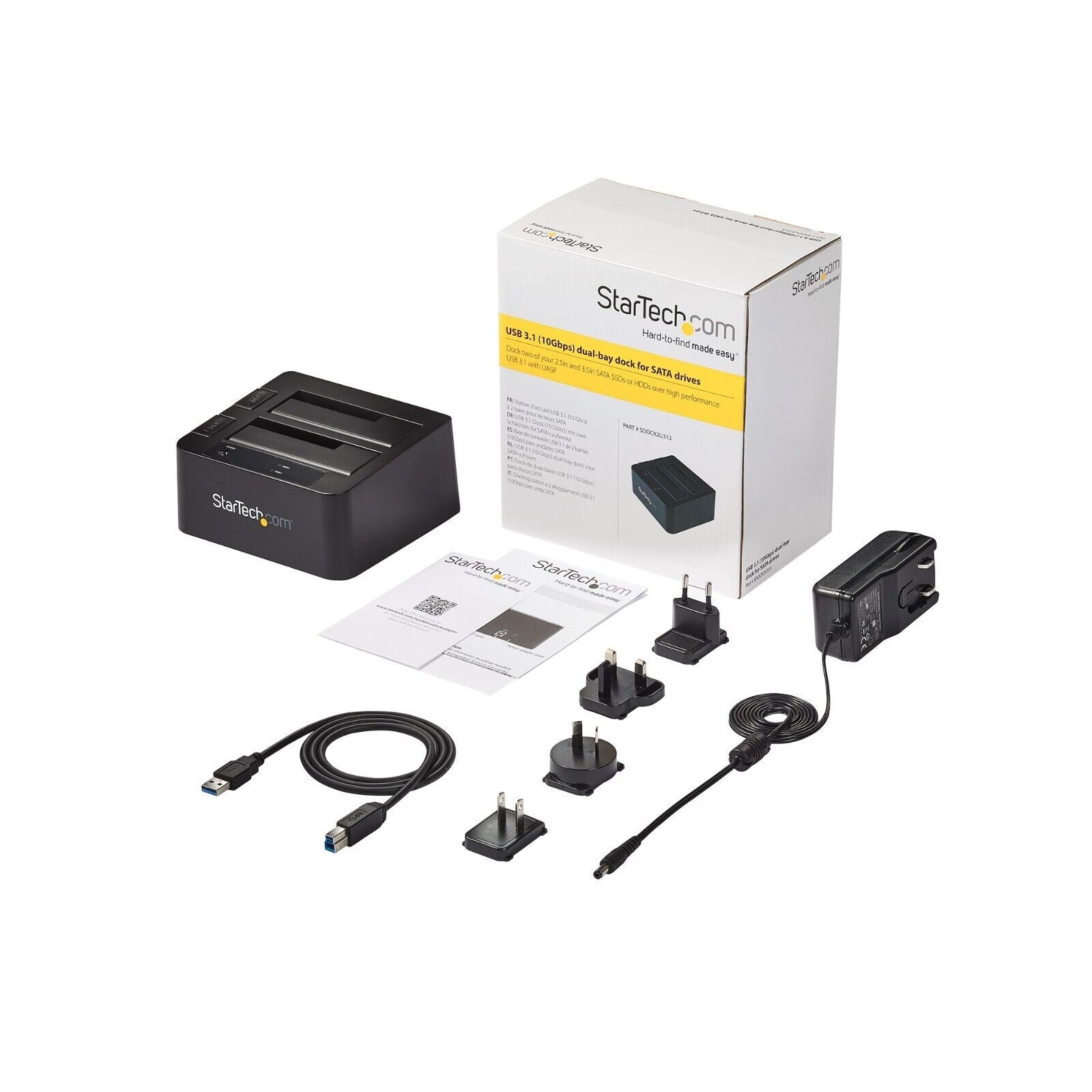 StarTech SDOCK2U313 2-Day USB 3.0 to 2.5" 3.5" SATA Hard Drive Docking Station