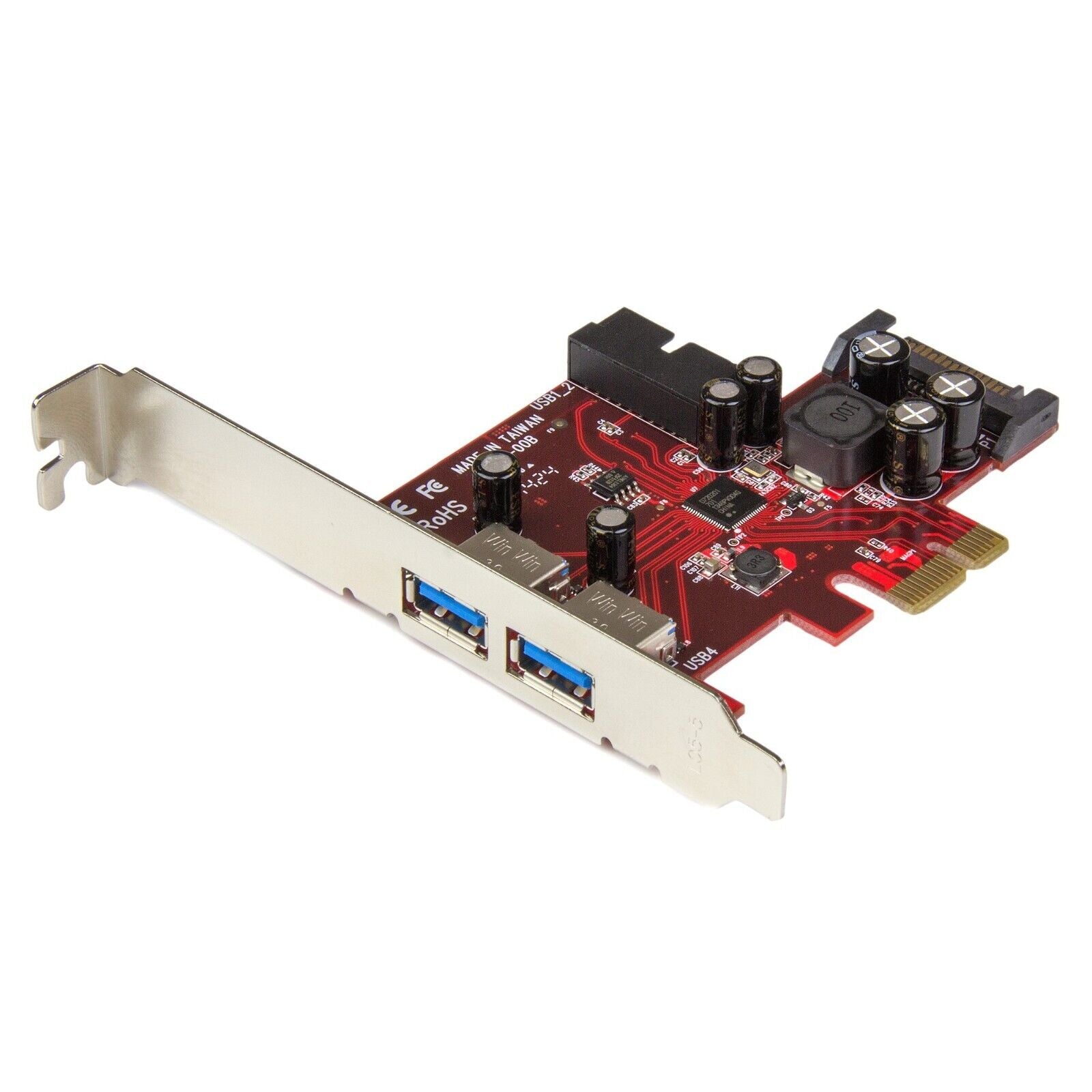 StarTech PEXUSB3S2EI 4 Port USB 3.0 PCIe Adapter Controller Card Low Profile TAA