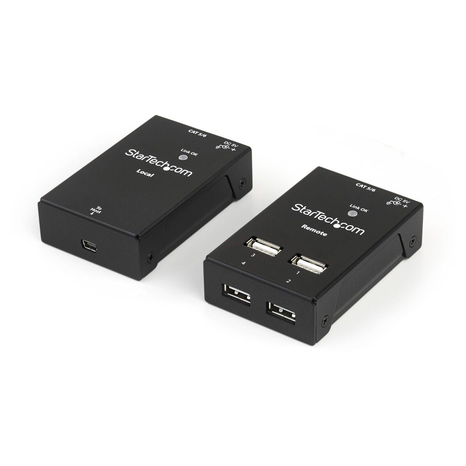 StarTech USB2004EXTV 4 Port USB-A 2.0 Extender Over CAT5 CAT6 RJ45 HUB Black
