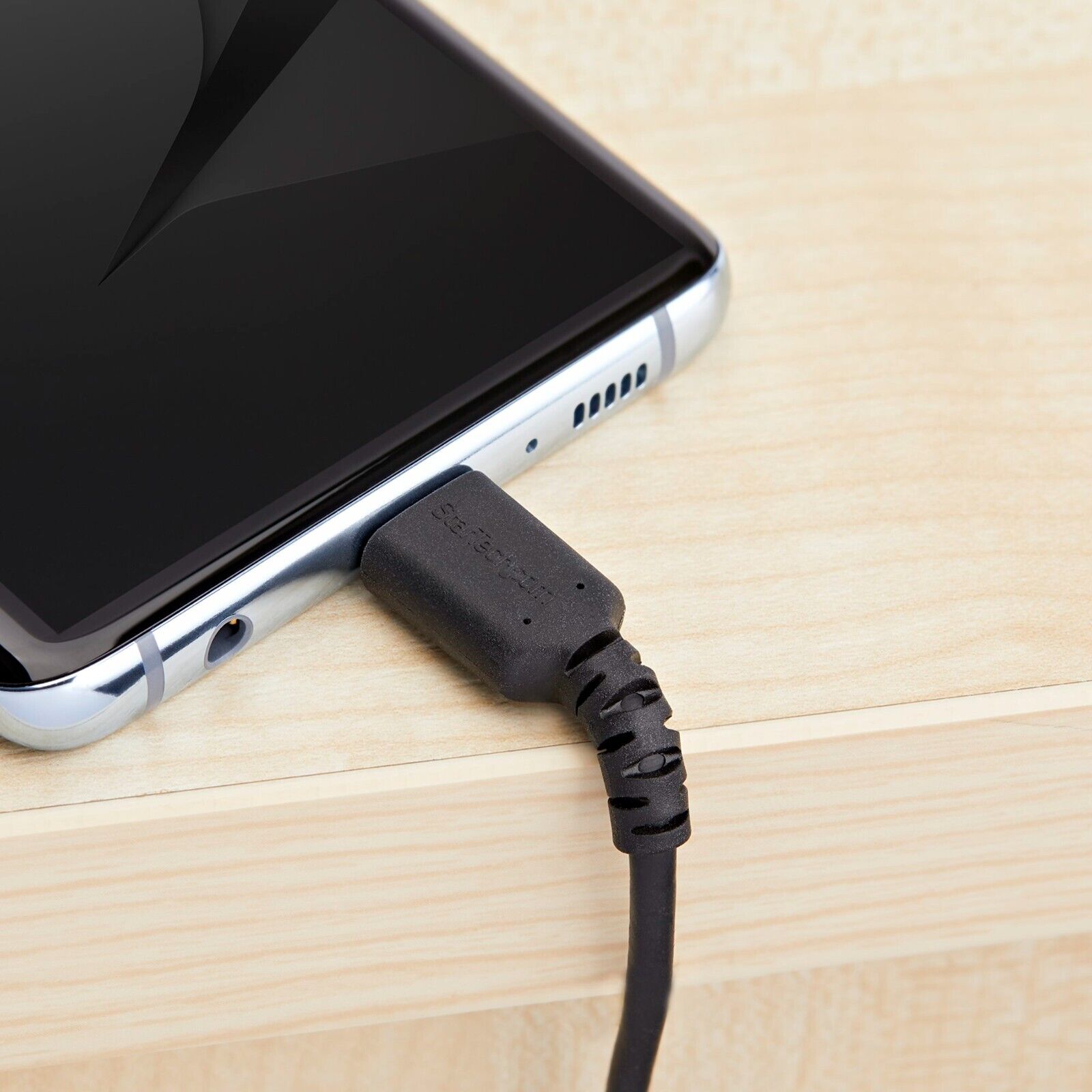 StarTech RUSB2AC1MB 3Ft USB-A to USB-C M/M Fast Charging Sync Rugged Black Cable