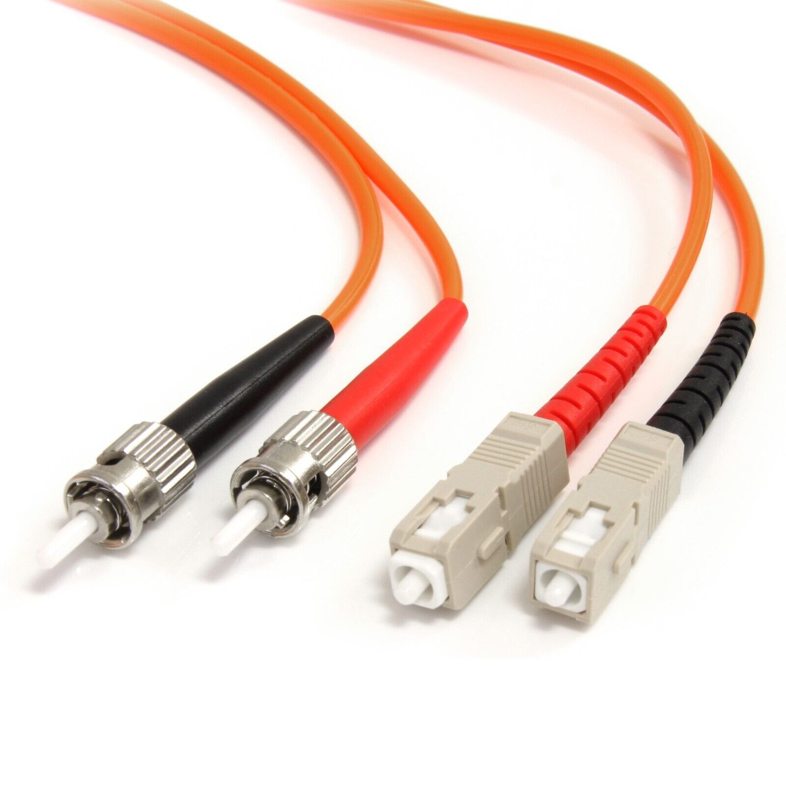 StarTech FIBSTSC1 3Ft 1m ST/SC Multimode Duplex Fiber Optic LSZH Jumper Cable