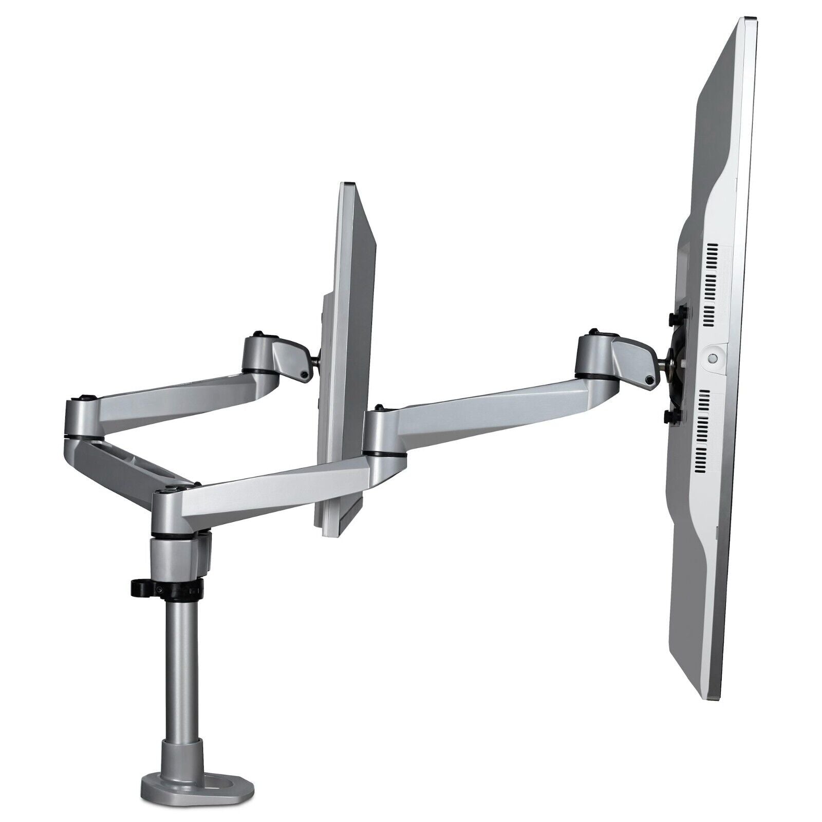 StarTech ARMDUALPS Dual Monitor Articulating Adj Arm ERGO VESA Mount for 27" SIL