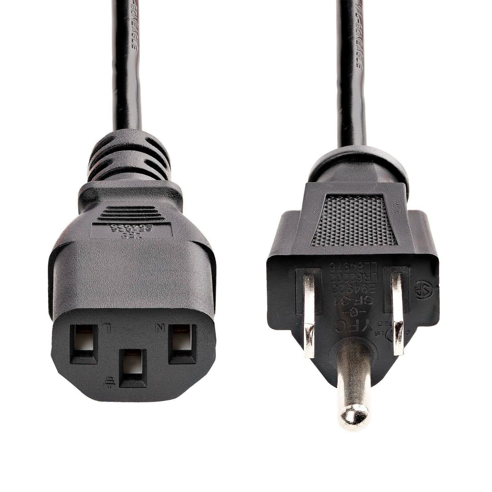 StarTech PXT1011010PK 10Pk 10Ft Computer Monitor Power Cord NEMA5-15P C13 Plug
