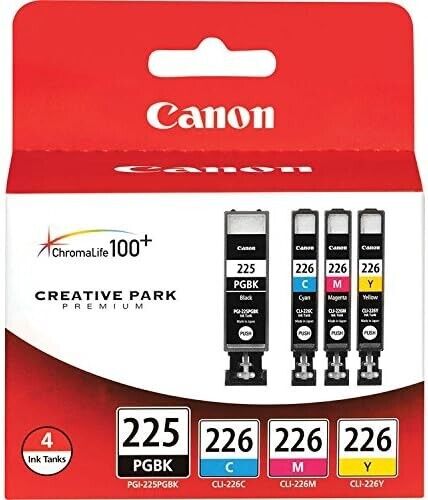 Canon 4530B008 PGI-225 CLI-226 Ink Tank Combo Pack Black Cyan Magenta Yellow