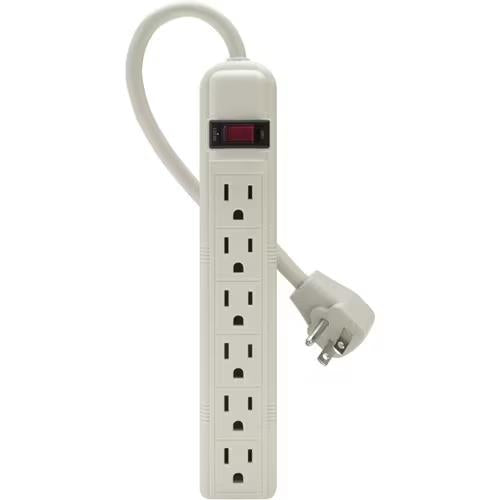 Belkin F9P609-05R-DP 5Ft Corded Heavy Duty 6 Outlets Power Strip White